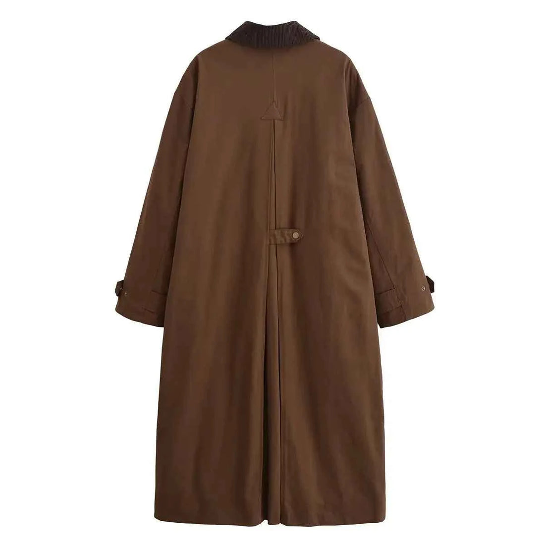 Women Lazy Style Stitching Coat Casual Zipper Long Sleeve Coat