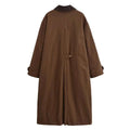 Women Lazy Style Stitching Coat Casual Zipper Long Sleeve Coat