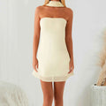 Women Mini Dress Strapless Backless