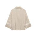 Women's Loose Long Sleeve Collar Casual Shirt Pants Set
