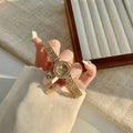 Golden Digital Small Dial Watch for Women Retro Style
