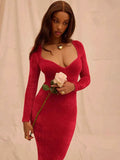 Deep V-neck Maxi Dress For Women
