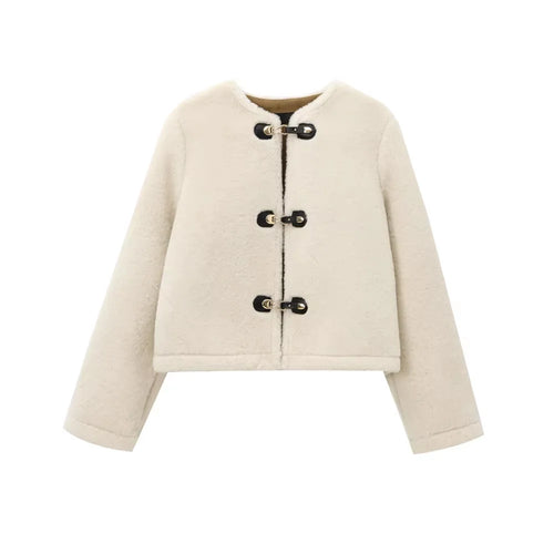 Thick Warm Faux Fur Jacket for Women, Long Sleeve Coat - Norellé