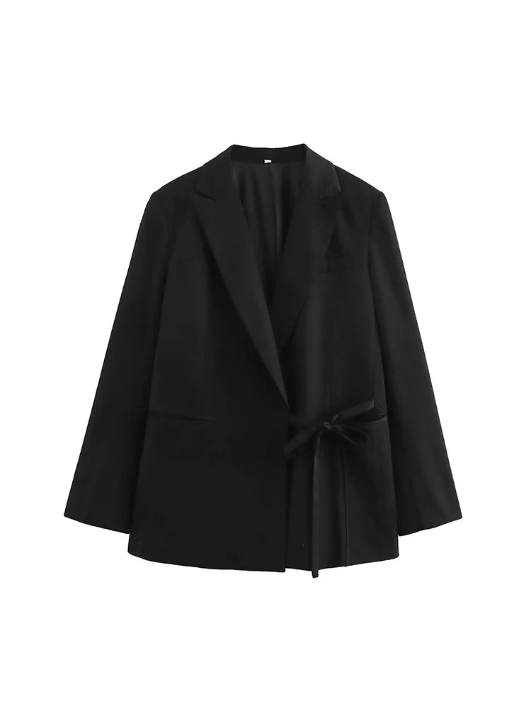 Slim Suit Jacket Asymmetrical Design Lace-up - Norellé