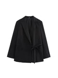Slim Suit Jacket Asymmetrical Design Lace-up - Norellé