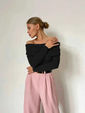 Women Knitted Wool T-shirt