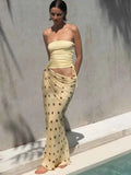 Strapless Printed Polka Dot Women Dress