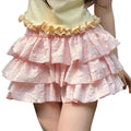 Women's Shorts 3D Wrinkled Layered Ruffle Elastic Waist