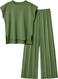 2 Piece Sets Women Outfit Sleeveless Casual T Shrit Top Knitted Vest - Norellé