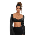 Women Long Sleeve Crop Top