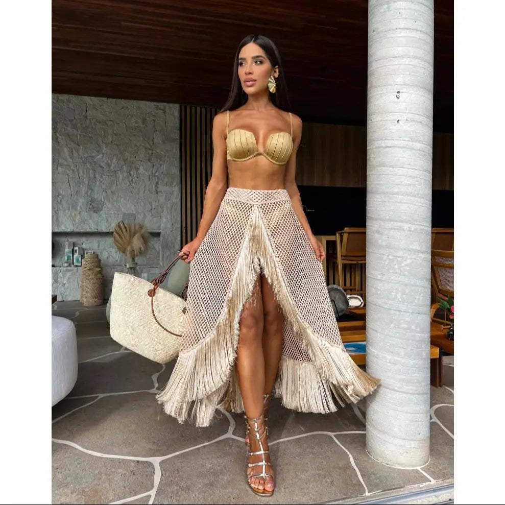 3 Pics Set with Skirt Bikini Women Swimsuit - Norellé