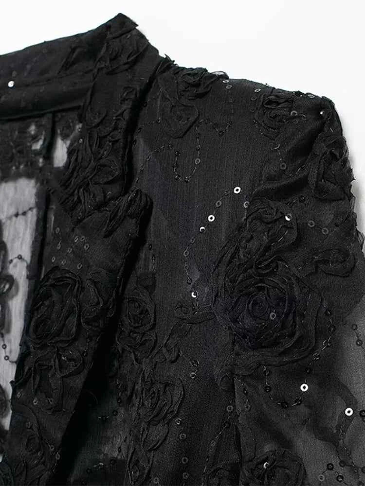 Solid Lace Loose Women Jacket