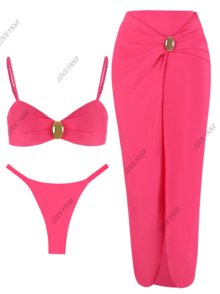 3 Piece Bikini Sets Spaghetti Strap Swimsuits - Norellé