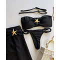 3 Pieces Bikini Set Bandeau Bikini Swimsuit Shiny - Norellé