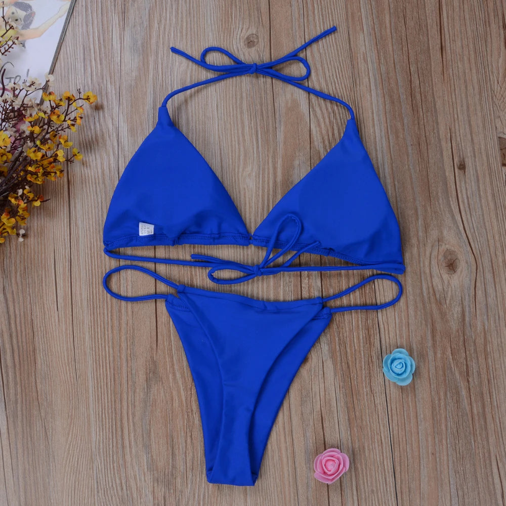 2Pcs Summer Women Bikini Set Side Tie - Norellé