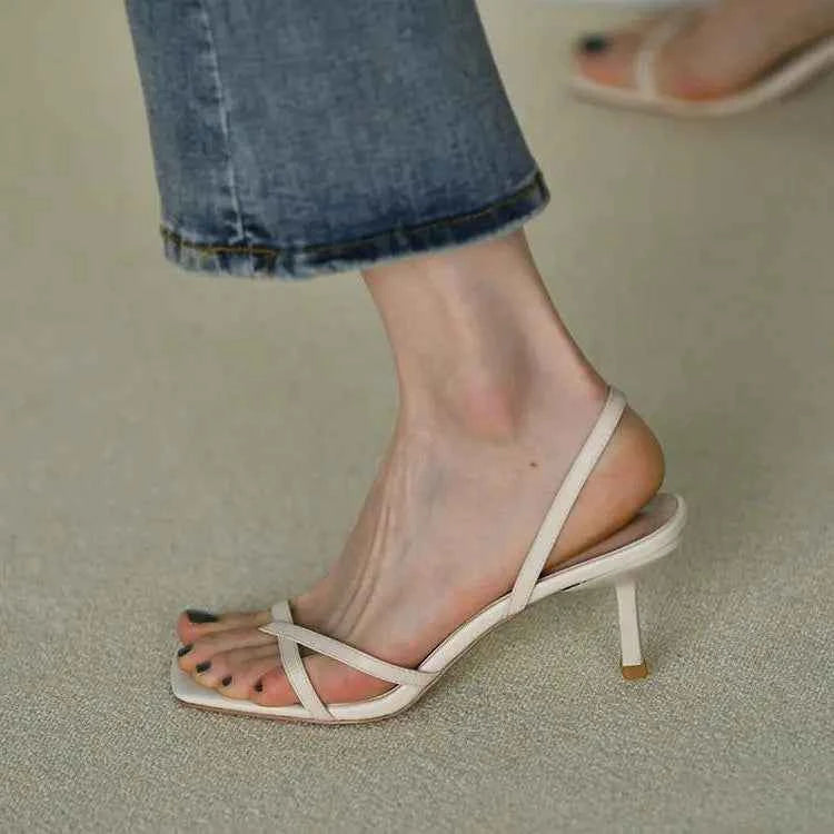 Buckle Strap Stiletto Shoes Women's