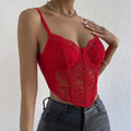 French Lace Underwire Rhomboid Fishbone Crop Top Backless - Norellé