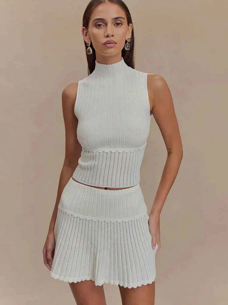 Knitted Turtleneck 2 Piece Sets Women
