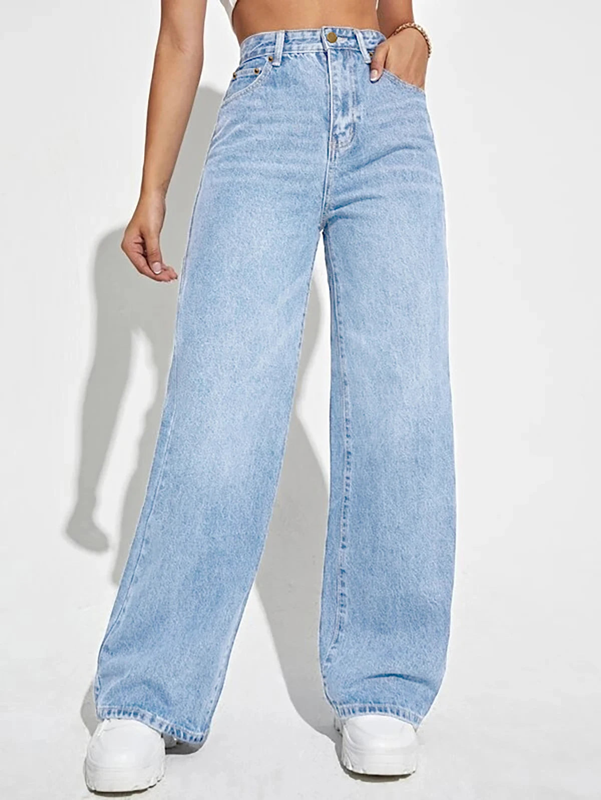 Loose Denim Wide Leg Jeans - Norellé