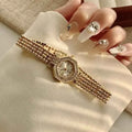 Golden Digital Small Dial Watch for Women Retro Style