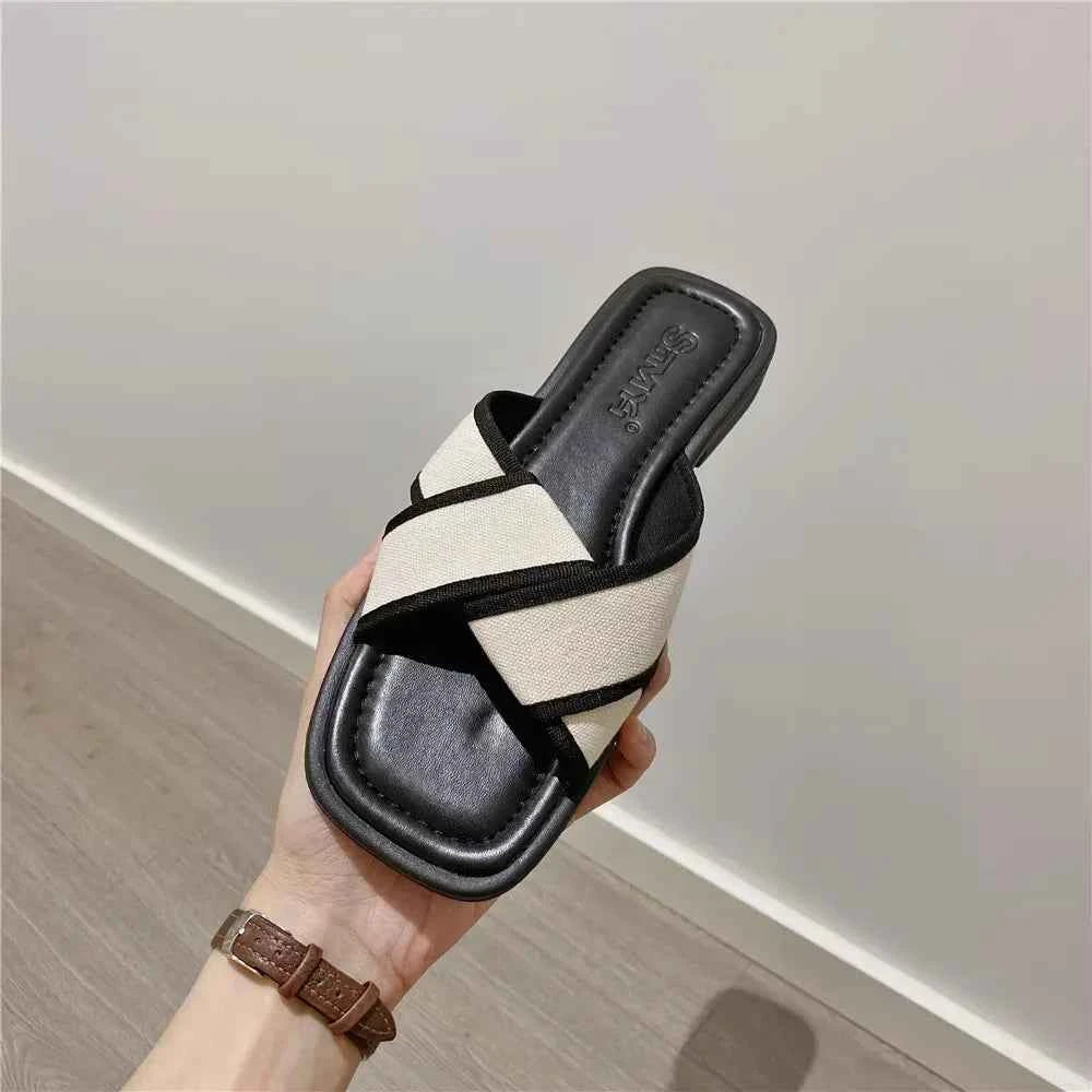 Women's Slippers Open Toe Low Heel