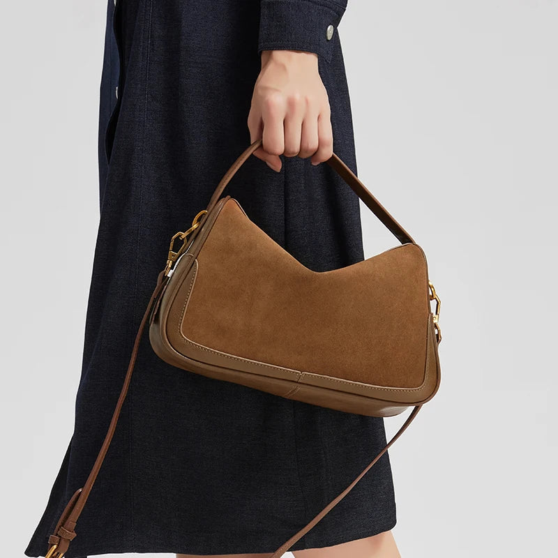 Women's Suede Genuine Leather Crossbody Bag