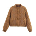 Women Floral Embroidery Quilted Jacket Coat