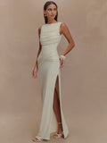 Backless Ruched Maxi Tank Dress Women - Norellé