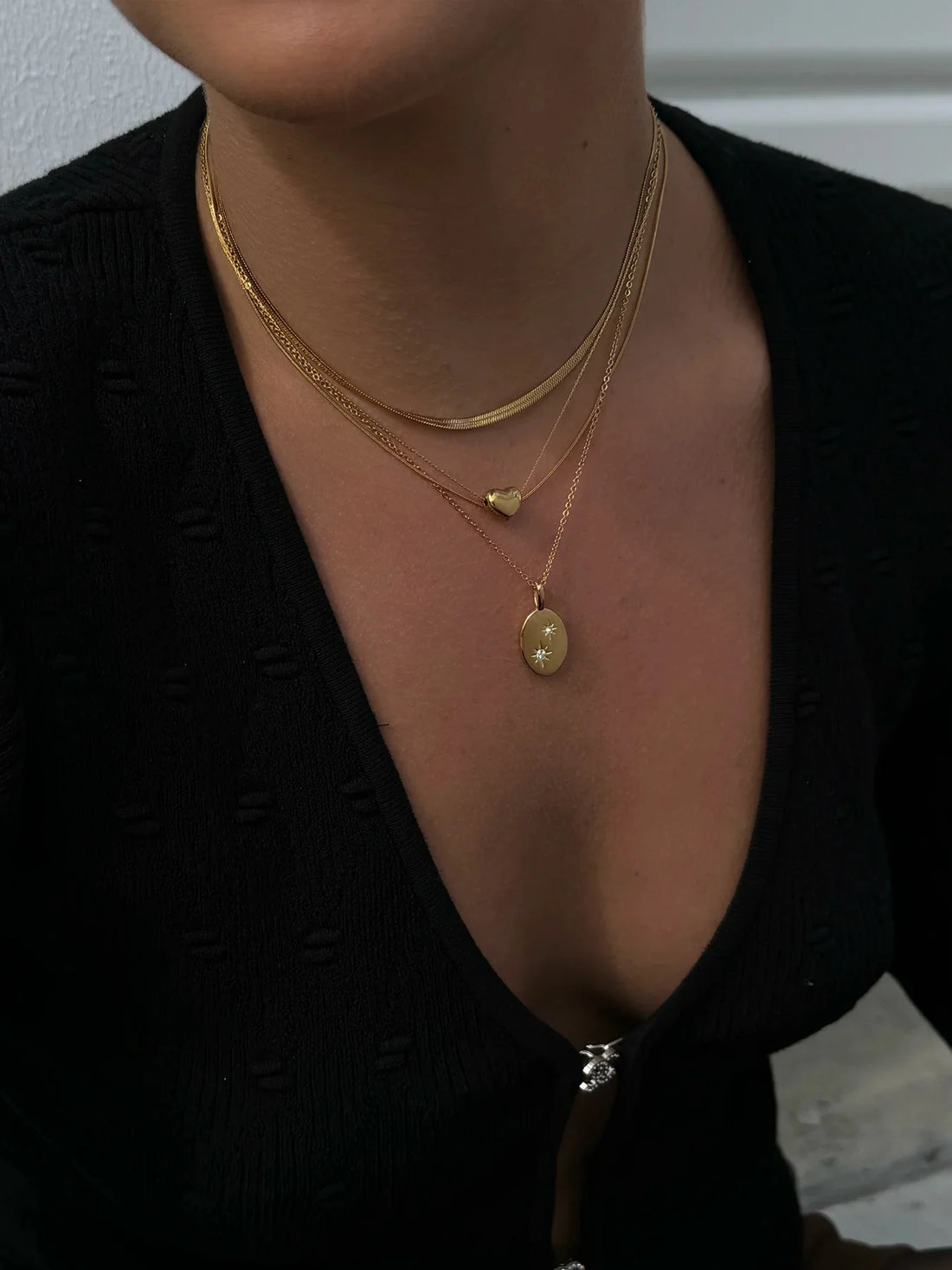 Heart Pendant Chain Necklace for Women Stainless Steel