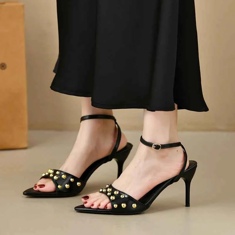 Open Toe Stiletto Slippers