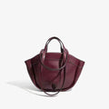Large Capacity Brown Tote Bag Soft Super Fiber Synthetic Leather