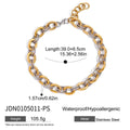 Stainless Steel Double Color Oval Smooth Fried Dough Twists Necklace