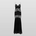 Lace See Through Sling Maxi Dress Women Slim Black Backless - Norellé