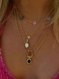 Heart Pendant Chain Necklace for Women Stainless Steel
