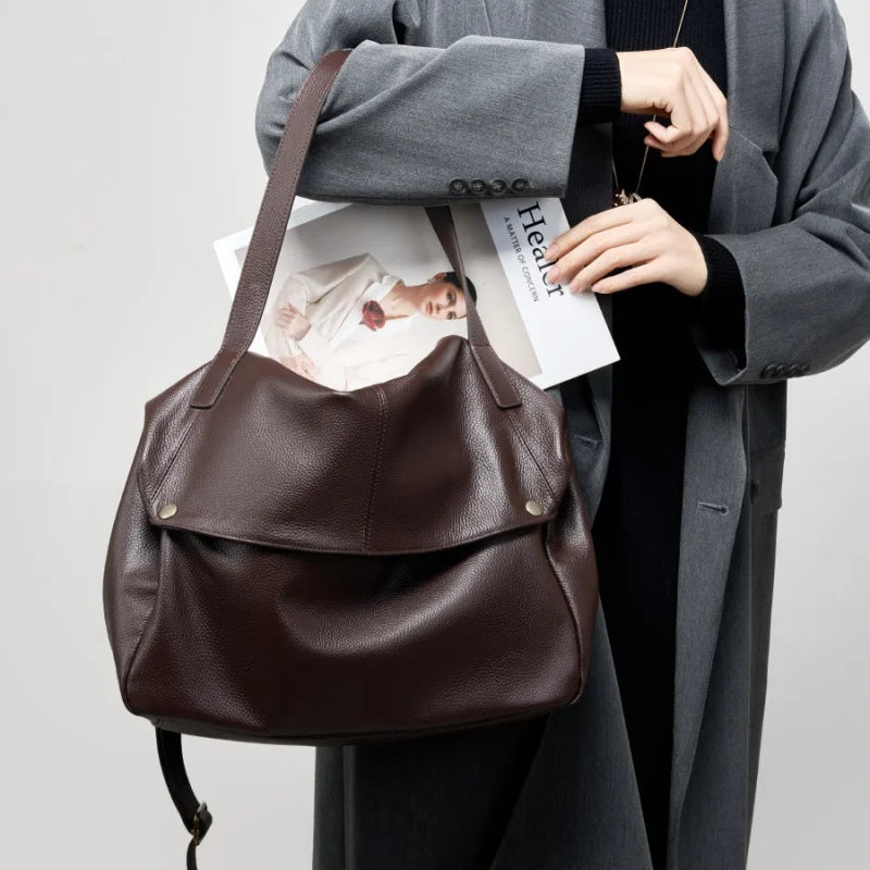Large Capacity Leather Shoulder Bag