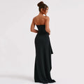 Black Off-shoulder Strapless Backless High Split Maxi Dress For Women - Norellé