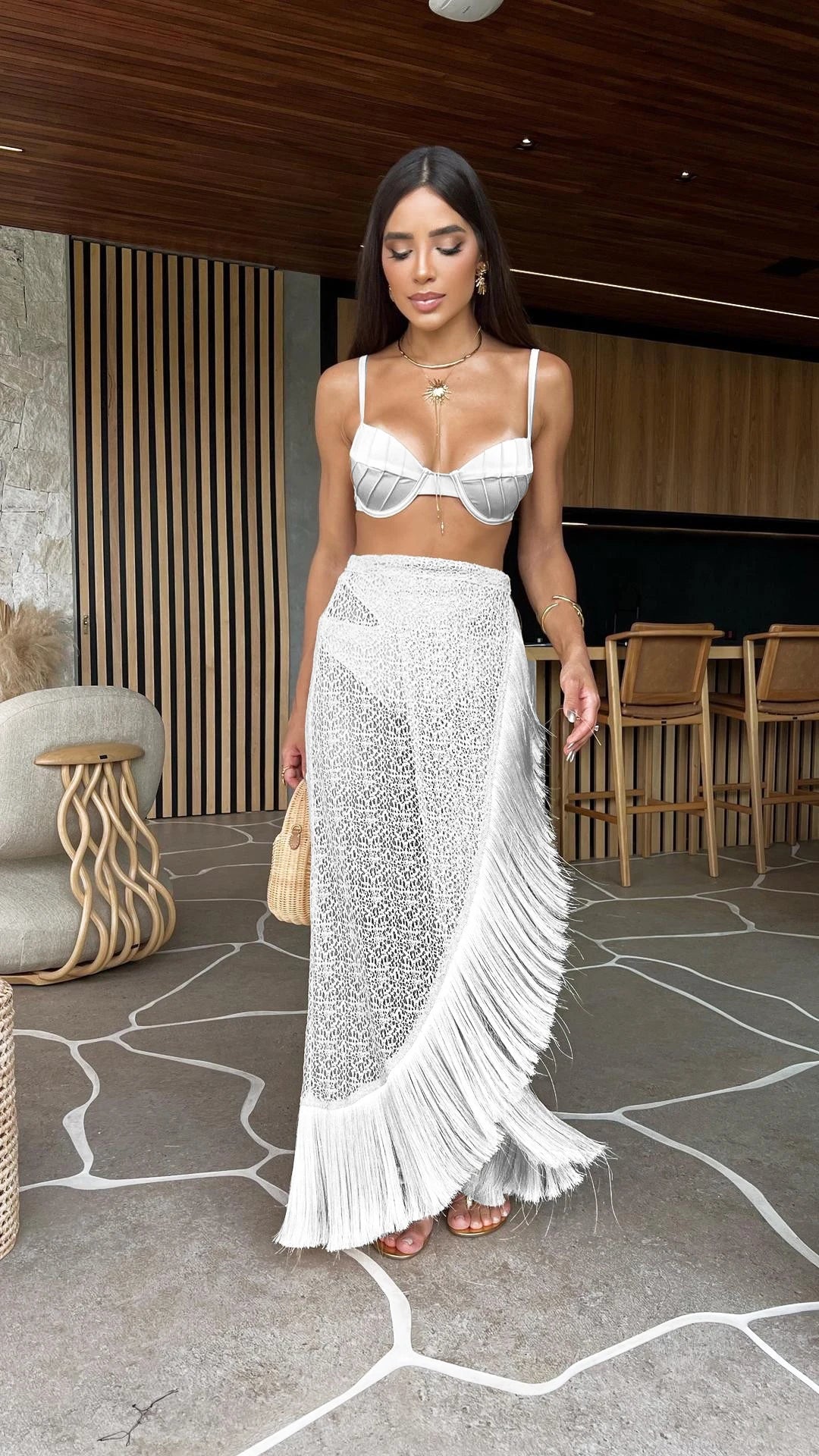 3 Pics Set with Skirt Bikini Women Swimsuit - Norellé