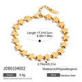 Stainless Steel White Rhinestone Paper Clip Hollow Bracelet