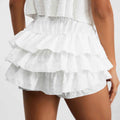 Women's Shorts 3D Wrinkled Layered Ruffle Elastic Waist