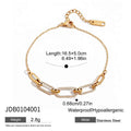 Stainless Steel White Rhinestone Paper Clip Hollow Bracelet