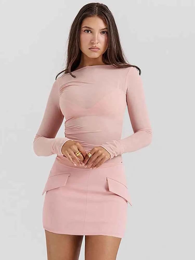 Patchwork Round Neck 3 piece Sets Women