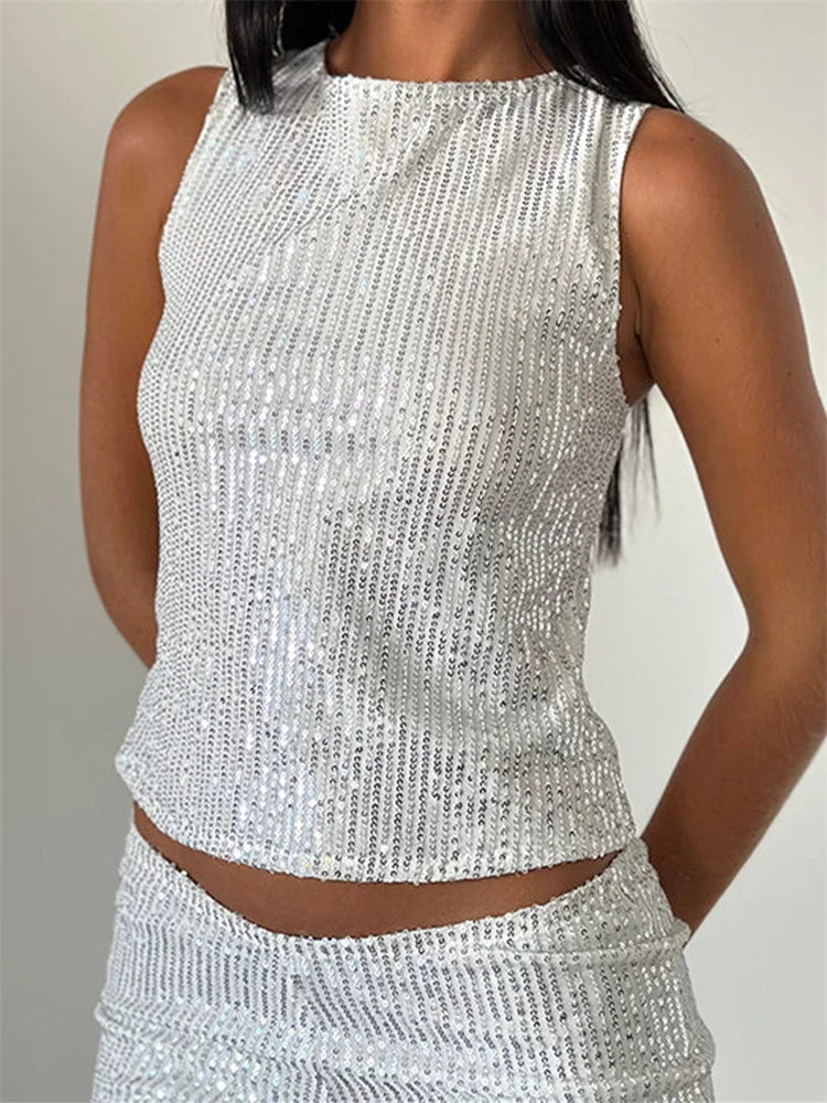 Women's Sequin Glitter Tank Top