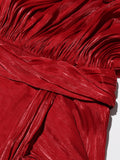 Chic Dresses For Women O Neck Long Sleeve Spliced Lace Up - Norellé