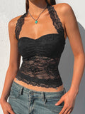 Lace Patchwork Camisoles Backless Transparent - Norellé