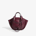 Large Capacity Brown Tote Bag Soft Super Fiber Synthetic Leather