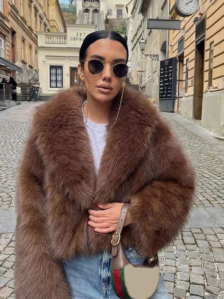 Women Brown Fur Jacket