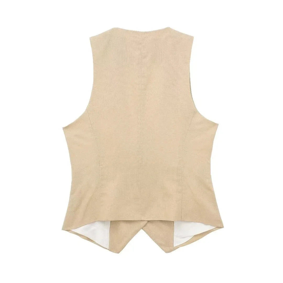 Fashion Women's Vest Linen Sleeveless Suit Vest Coat for Women - Norellé