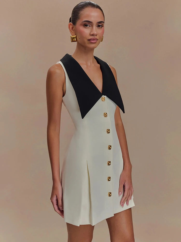 Sleeveless Contrast Mini Dress Women