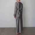 Fashion Long Sleeve Two Piece Casual Temperament Satin Women's Set
