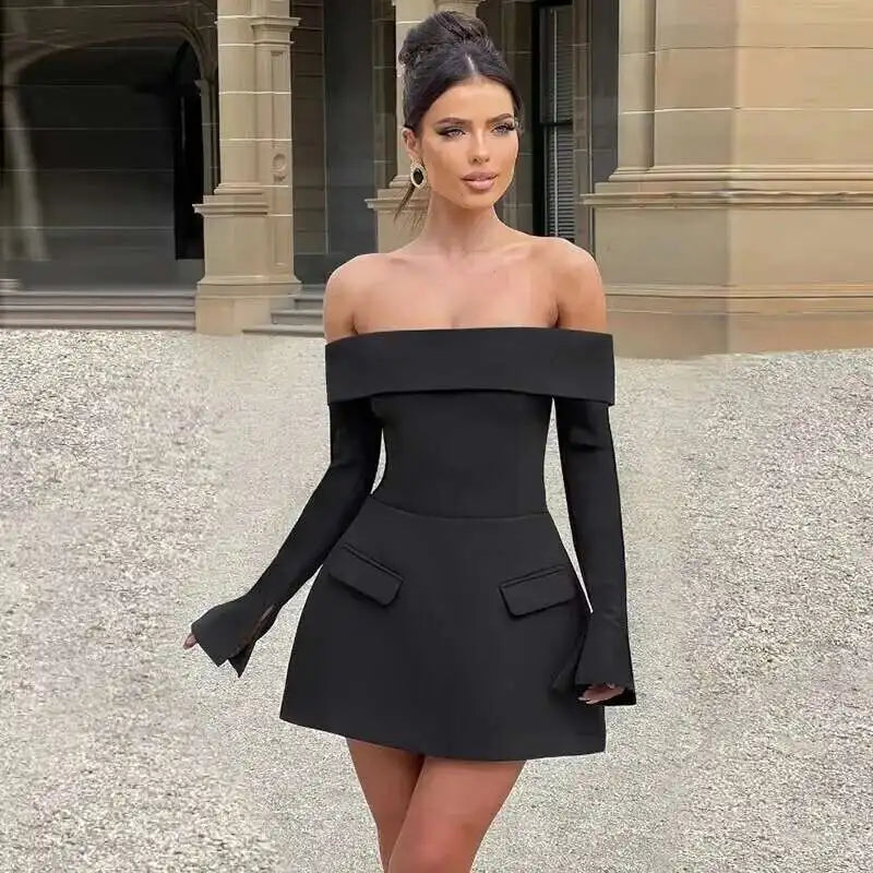 Button Backless Bodycon Short A-line Dress Women - Norellé